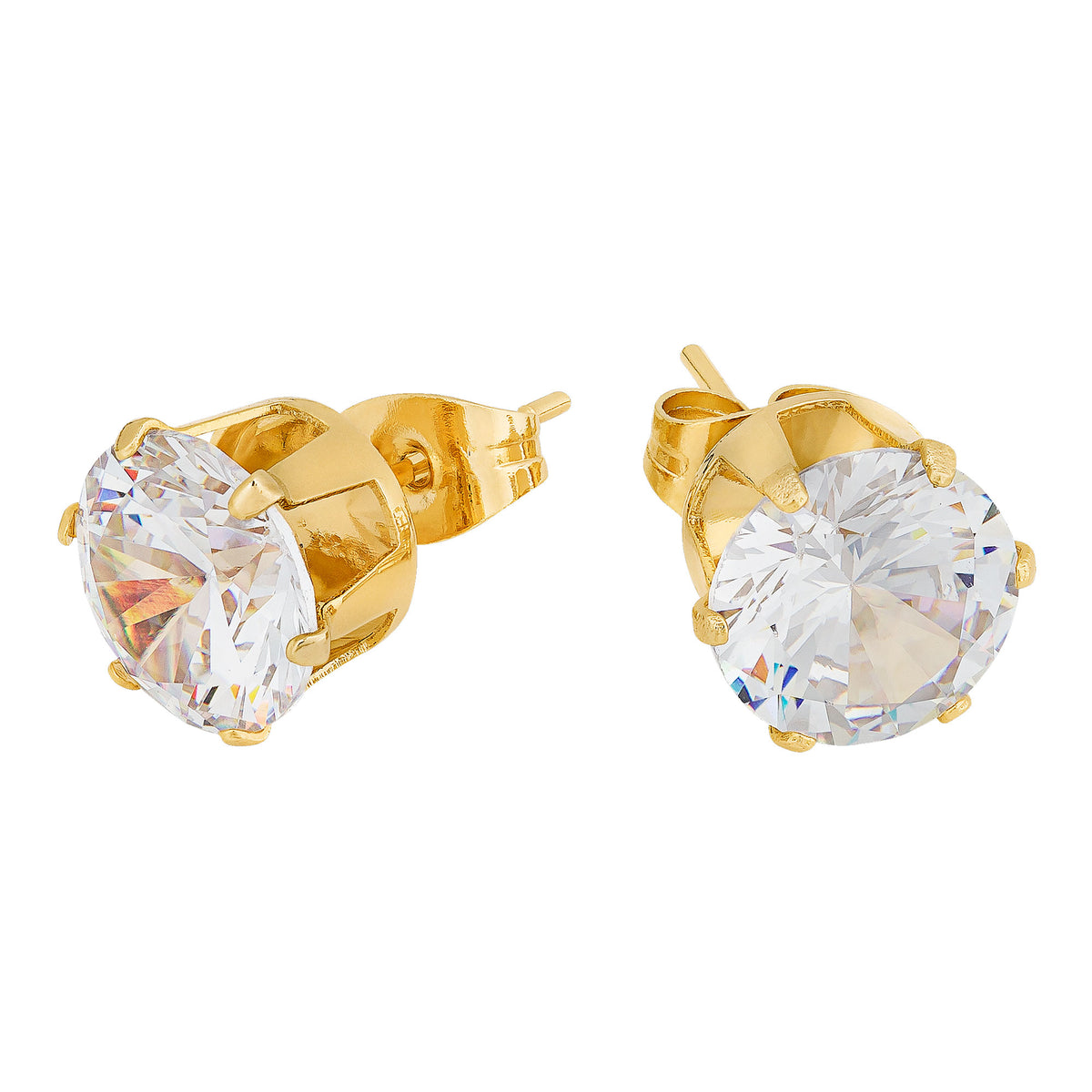 Brinco de Aço Ponto de Luz com Zircônia 5mm Dourado IPG - foto 2