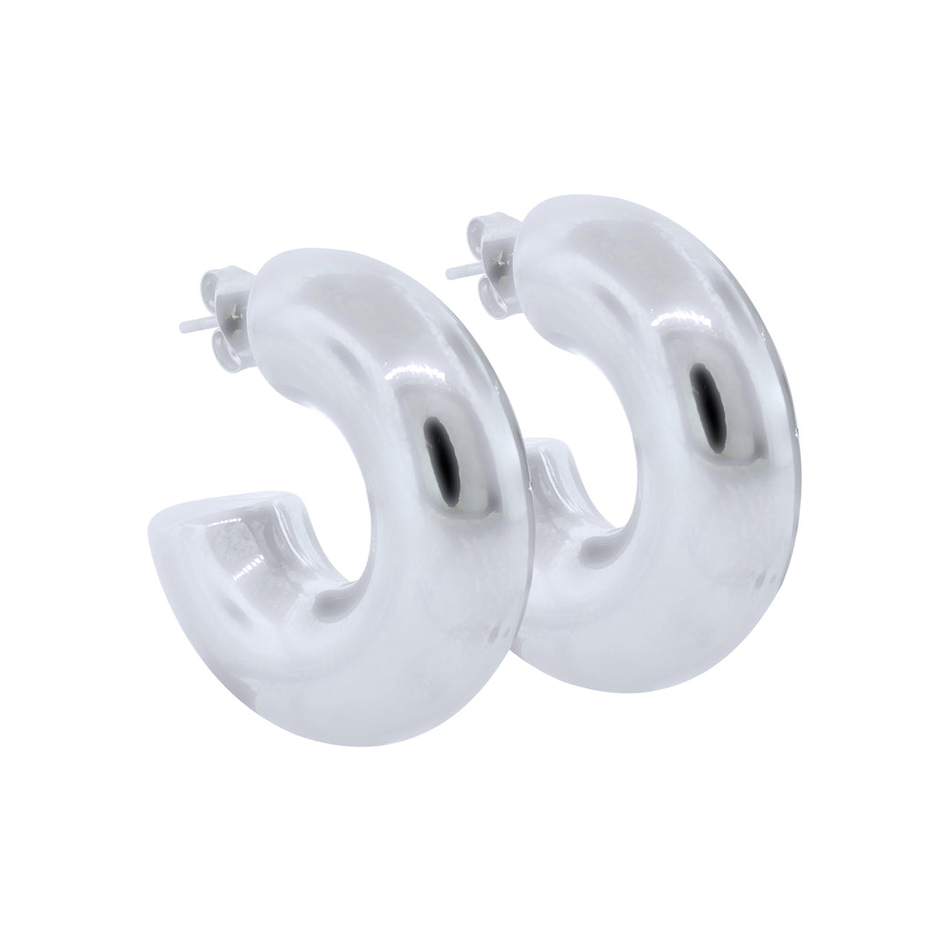 Brinco de Aço Argola Charme 31X10mm