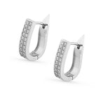 Brinco de Aço Argola Charme Oval com Zircônias 15x10mm - foto 2