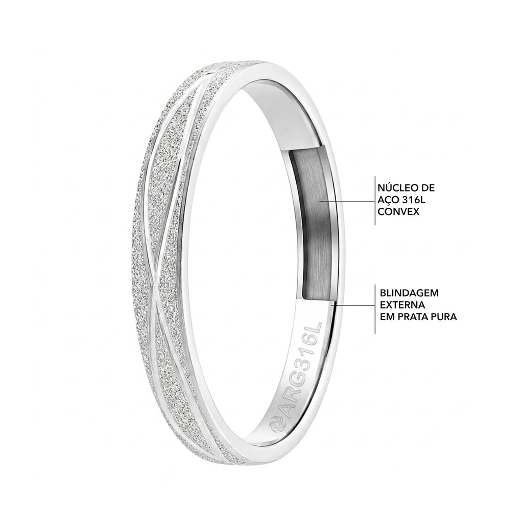Aliança de Prata Argentum Glow Slim 2.95mm - foto 4