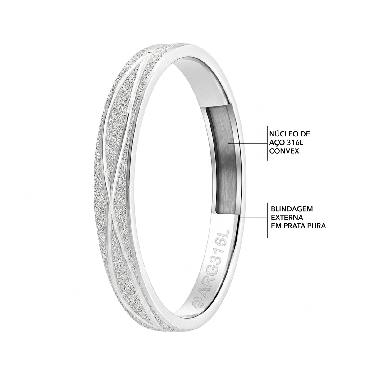 Aliança de Prata Argentum Glow Slim 2.95mm - foto 4