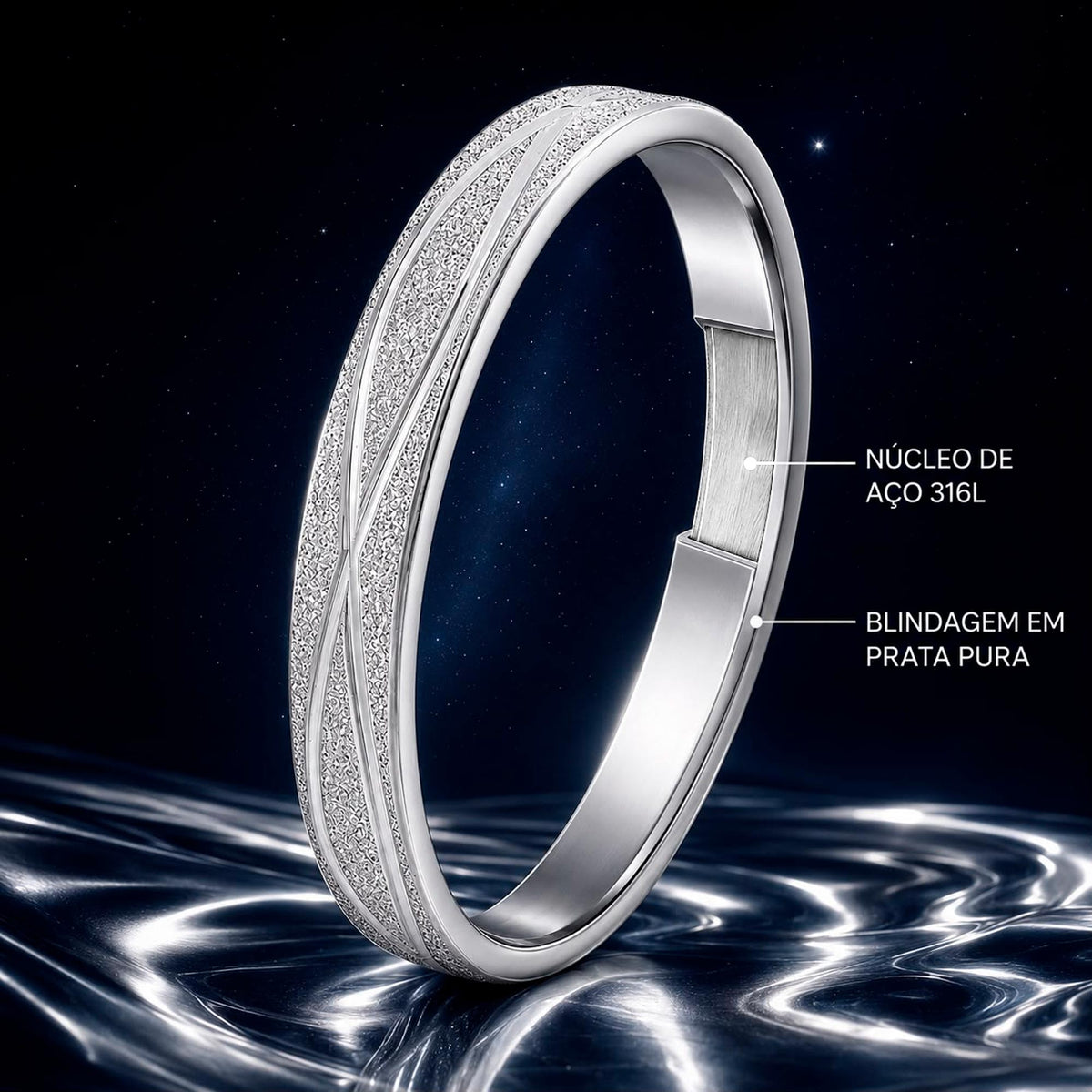 Aliança de Prata Argentum Glow Slim 2.95mm - foto 2