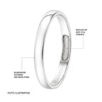 Aliança de Prata Argentum Slim Basic Up Abaulada 2.95mm - foto 2