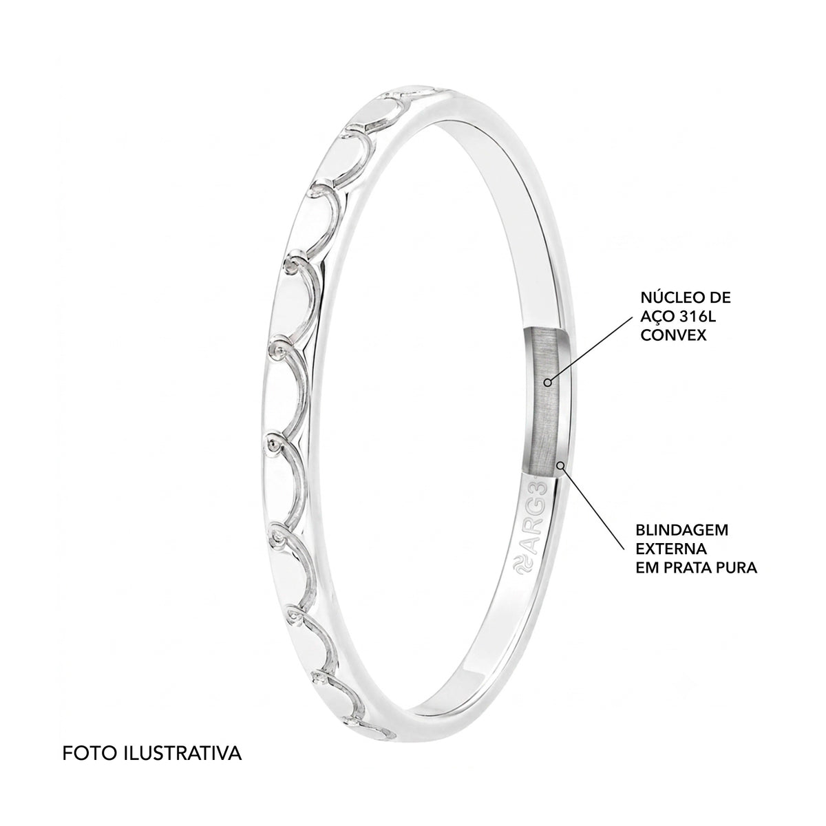 Aliança de Prata Argentum Spiral Slim 1.90mm - foto 2