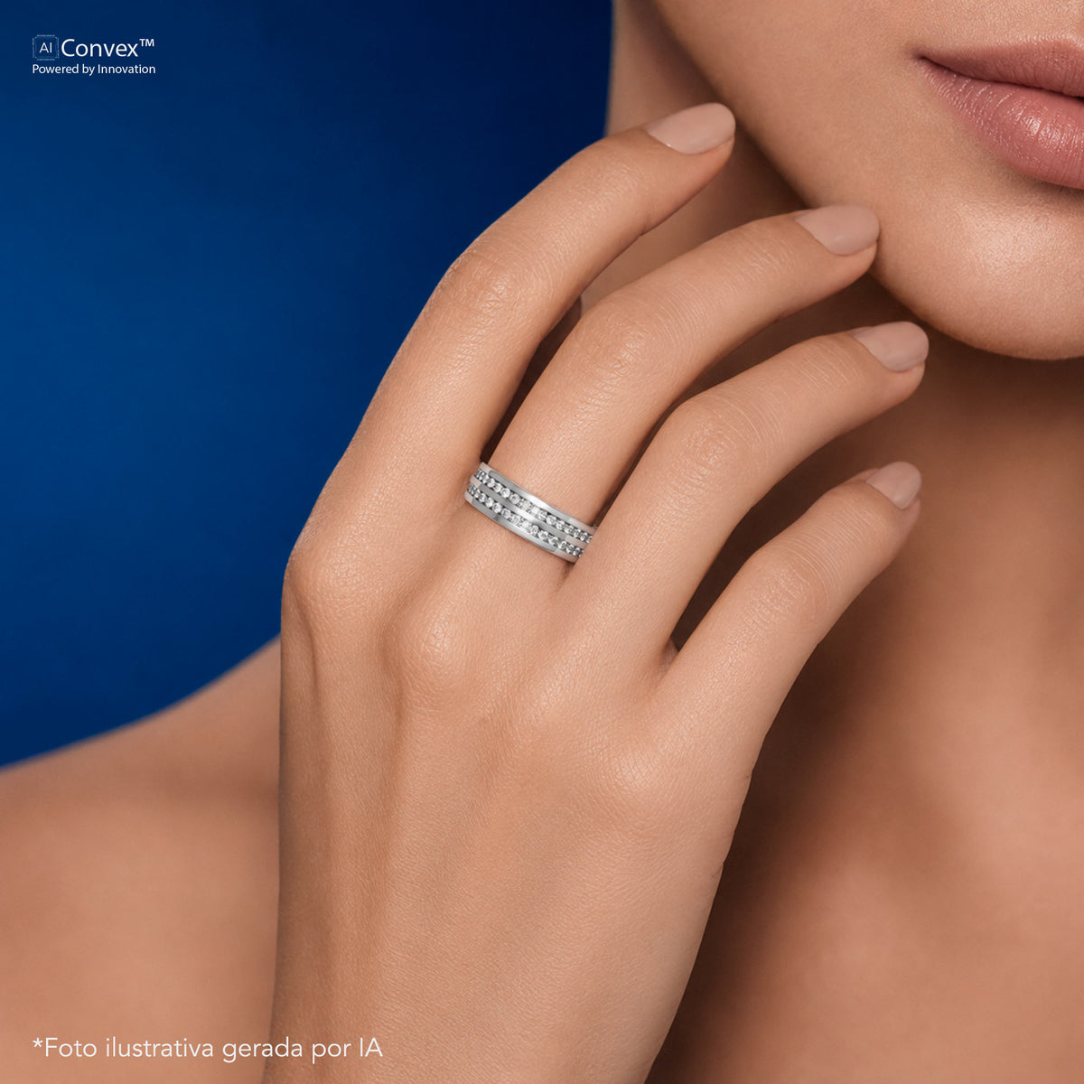 Aliança de Prata Argentum Creta com Zircônias 6mm - foto 4