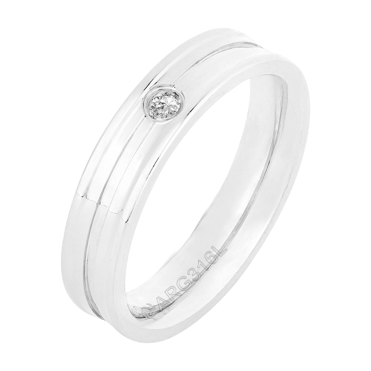 Aliança de Prata Argentum Ena 5mm com Zircônia - foto 5