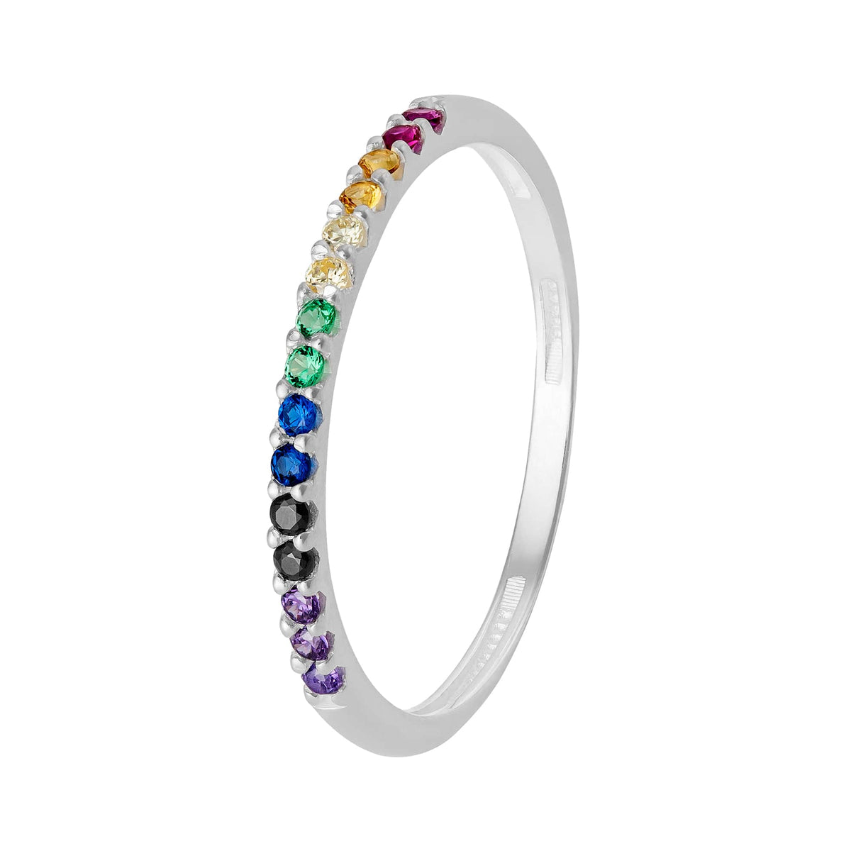 Anel de Prata Rainbow com Zircônias Colors