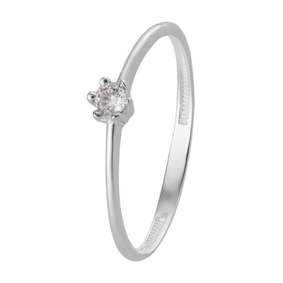 Anel de Prata Solitário com Zircônia 2,5mm