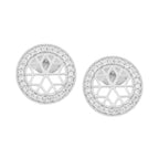 Brinco de Prata Mandala com Zircônias Brancas