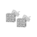 Brinco de Prata Magic Glow com Zircônias Brancas 4x4mm