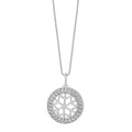 Colar de Prata Mandala com Zircônias Brancas 45cm