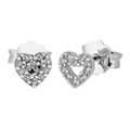 Brinco de Prata Coração Teen Charm com Zircônias 5x5mm