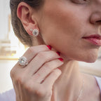 Anel de Prata Coleção Queens Oval Cristal Topázio Sky 6x8mm e Zircônias Brancas - foto 3