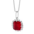 Colar de Prata Coleção Queens Cristal Safira Rubi 8x10mm e Zircônias Brancas 45cm - foto 4