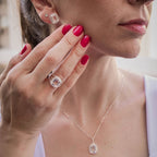 Anel de Prata Coleção Queens Cristal 8x10mm e Zircônias Brancas - foto 2