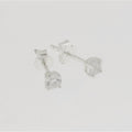 Brinco de Prata Ponto de Luz Redondo Zircônia 4mm