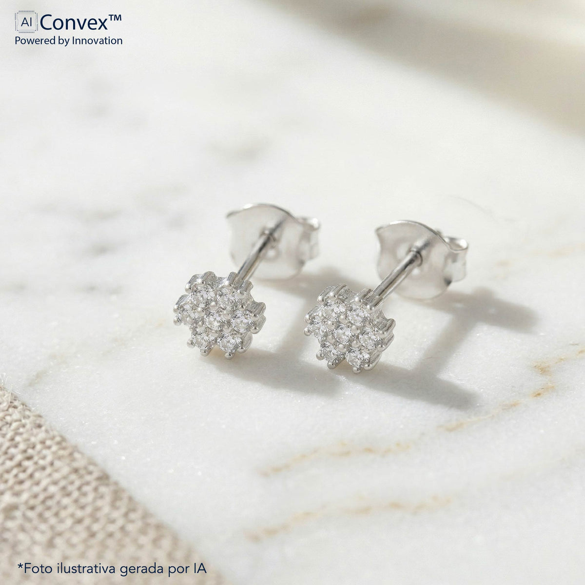 Brinco de Prata Coleção Florescer com Zircônias Brancas - foto 5