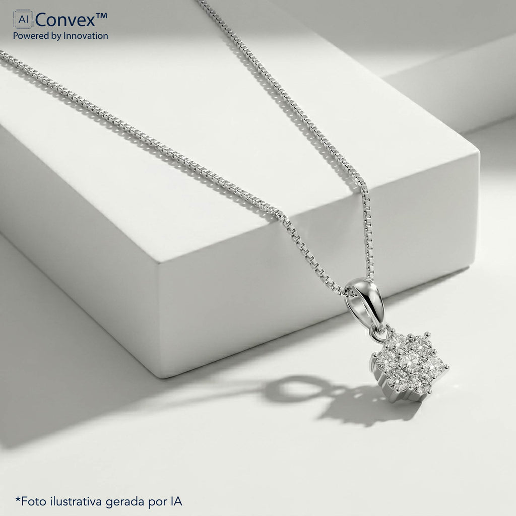 Colar de Prata Coleção Florescer com Zircônias Brancas 45cm - foto 4