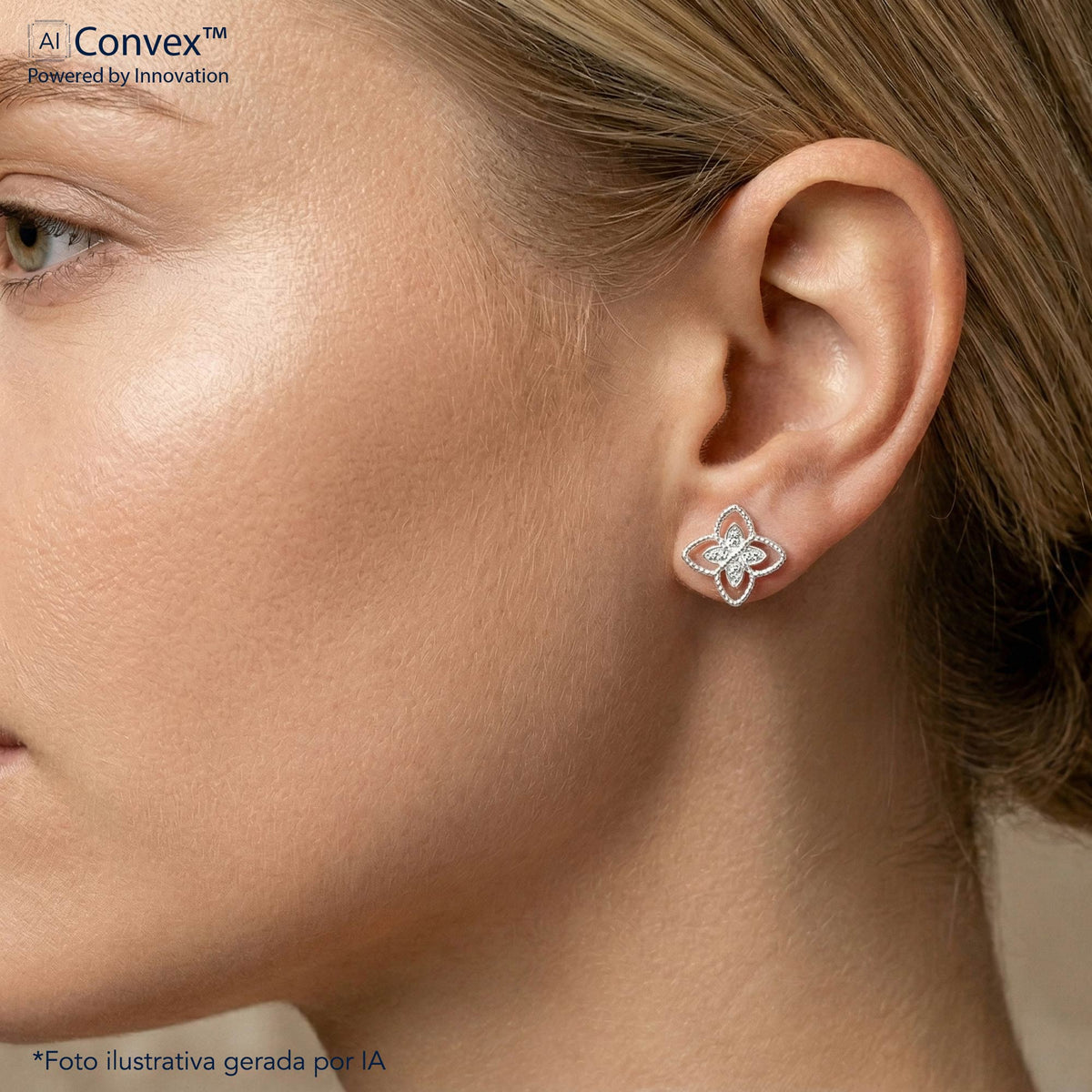 Brinco de Prata Flor de Lis Coleção Florescer 13x13mm - foto 5