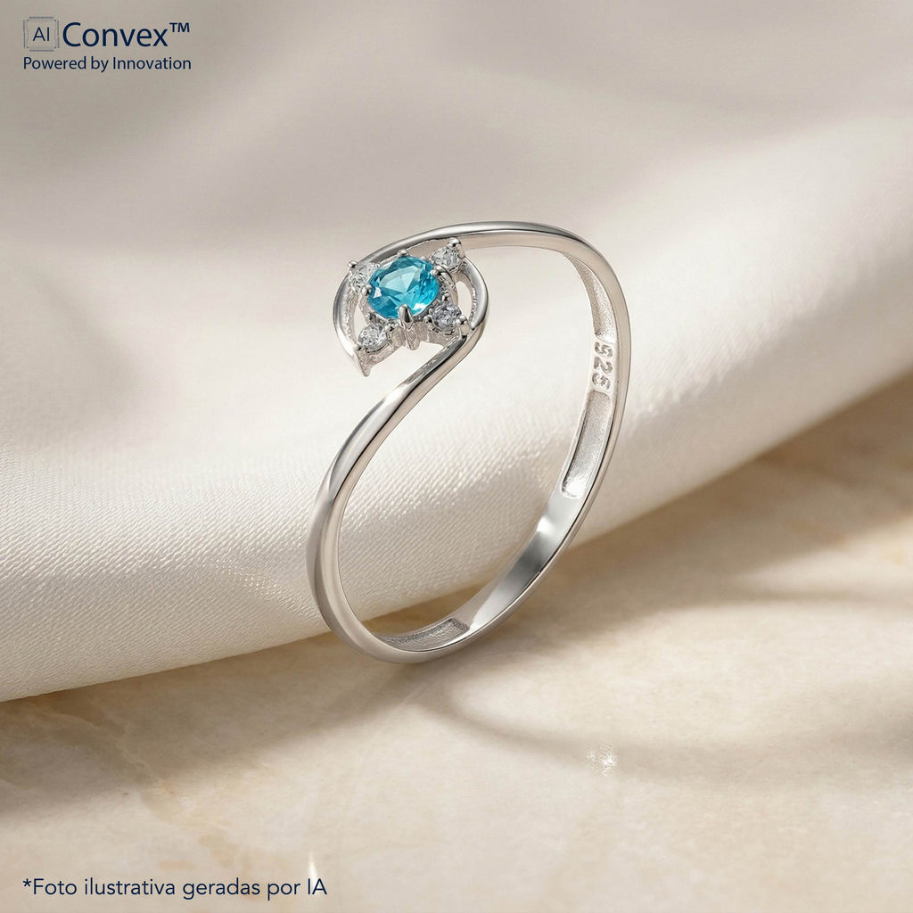 Anel de Prata Flor Color Coleção Florescer Zircônia SKY - foto 4