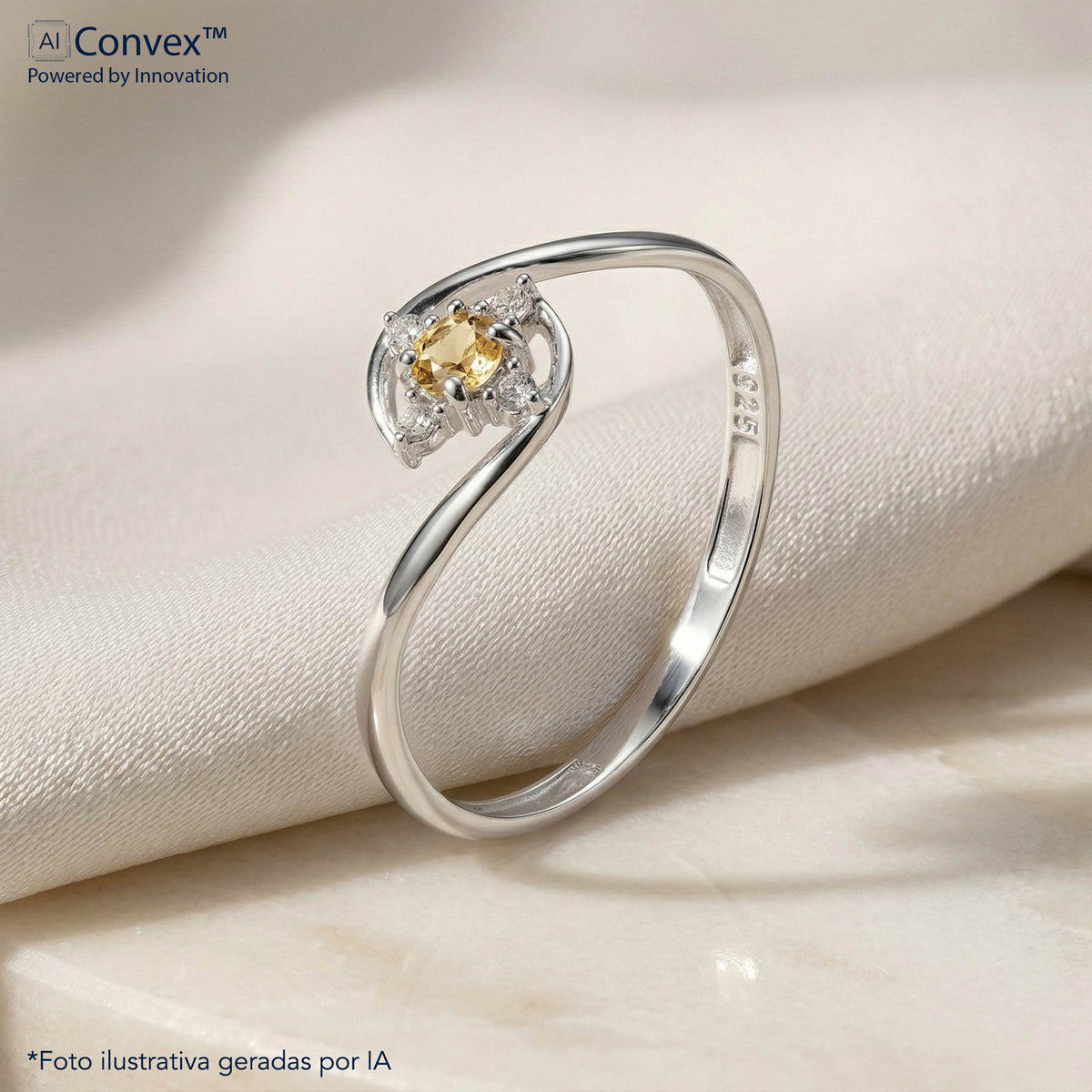 Anel de Prata Flor Color Coleção Florescer Zircônia Yellow - foto 3