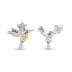 Brinco de Prata Beija Flor Coleção Florescer Zircônia Yellow 14x10mm - foto 3