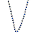 Colar de Prata Riviera Fiore Zircônia Azul e Branca 38cm - foto 4