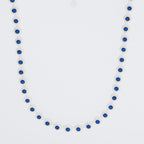 Colar de Prata Riviera Fiore Zircônia Azul e Branca 38cm