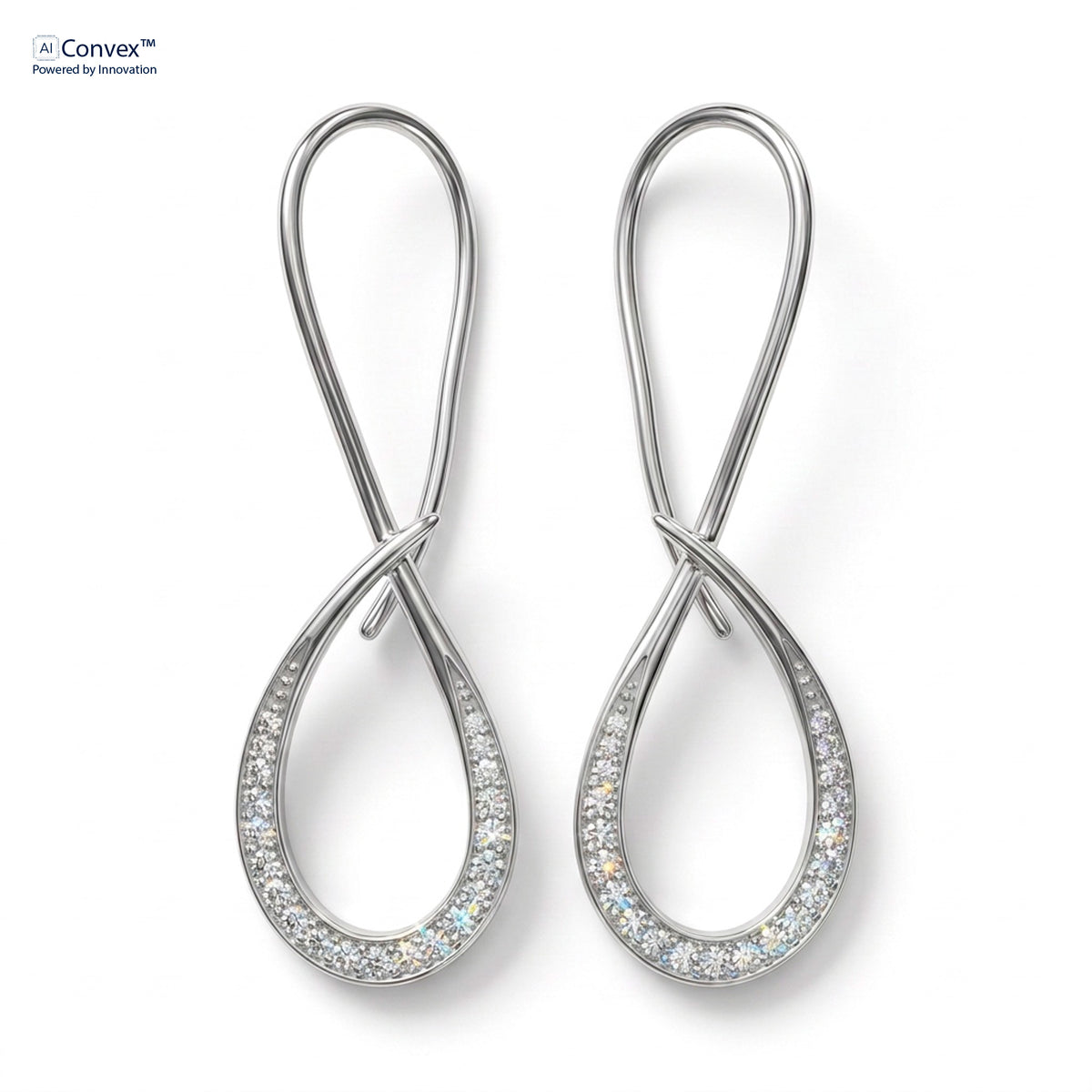 Brinco de Prata Infinito Coleção Fancy Zircônias Brancas