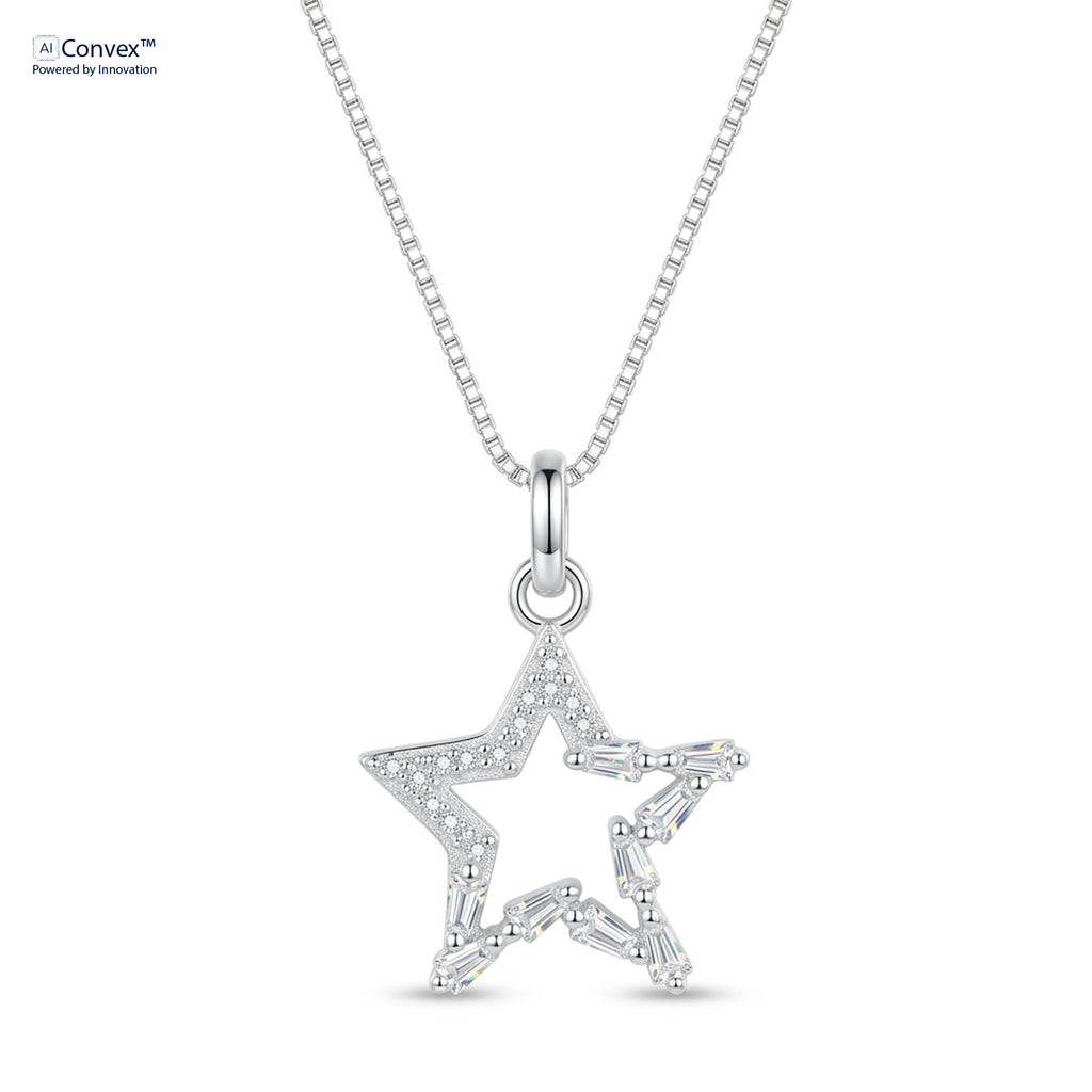 Colar de Prata Star Coleção Princess Zircônia Branca 45cm