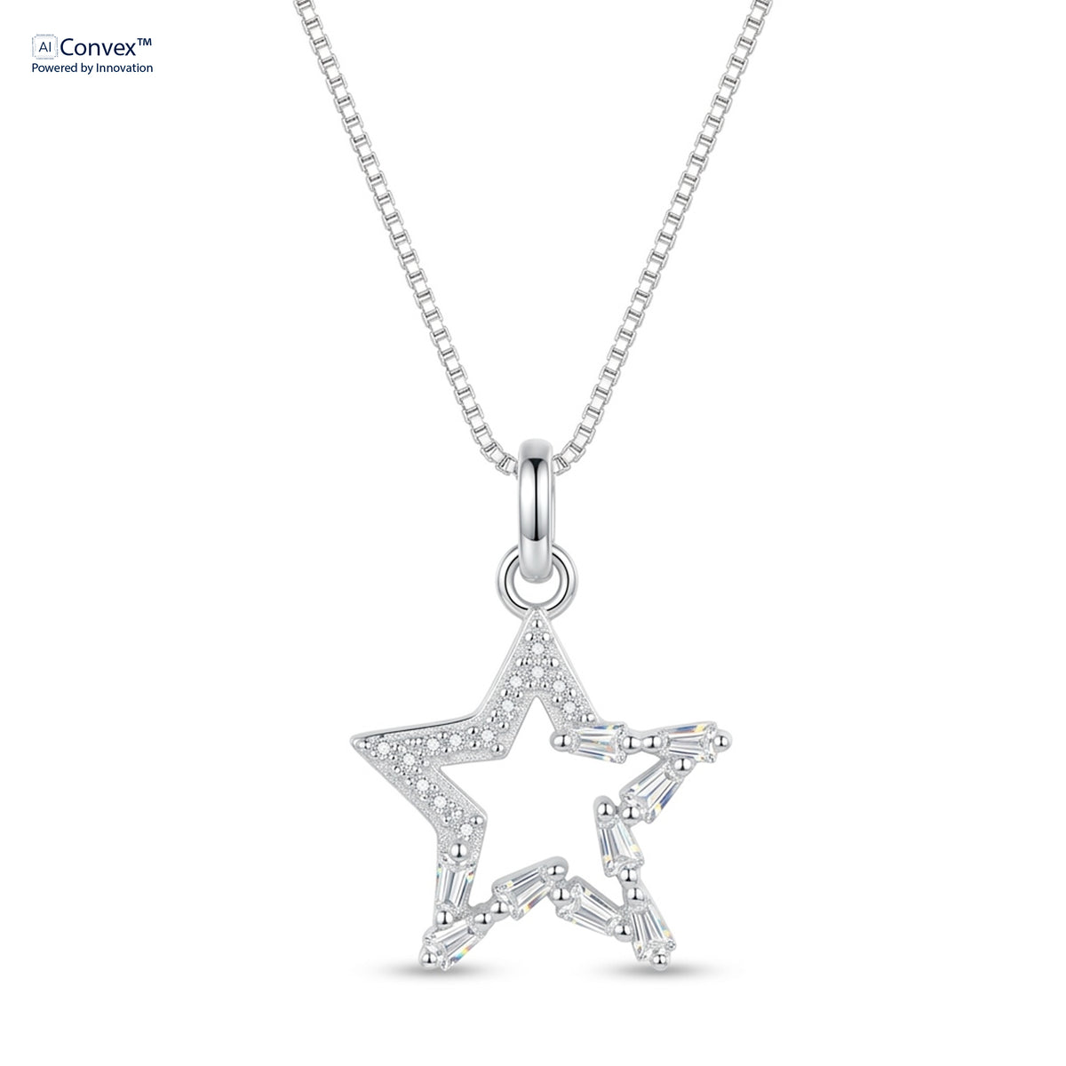 Colar de Prata Star Coleção Princess Zircônia Branca 45cm