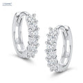 Brinco de Prata Argola Coleção Fancy Zircônia Branca 10x10