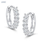 Brinco de Prata Argola Coleção Fancy Zircônia Branca 10x10