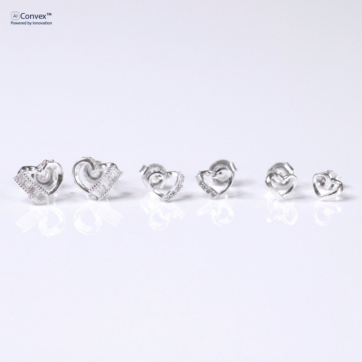 Brinco de Prata Trio Love Coleção Fancy Zircônias Brancas