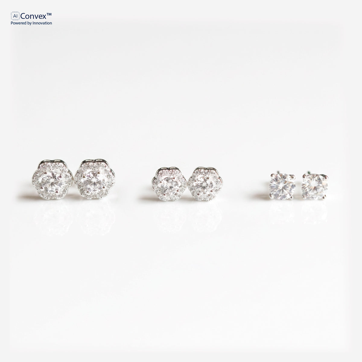 Brinco de Prata Trio Aura Coleção Florescer com Zircônias Brancas