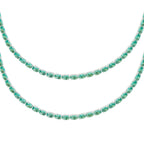 Colar de Prata Riviera Zircônias Verde Turquesa 38cm - foto 3