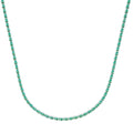 Colar de Prata Riviera Zircônias Verde Turquesa 38cm