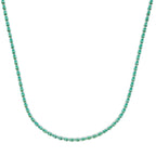 Colar de Prata Riviera Zircônias Verde Turquesa 38cm