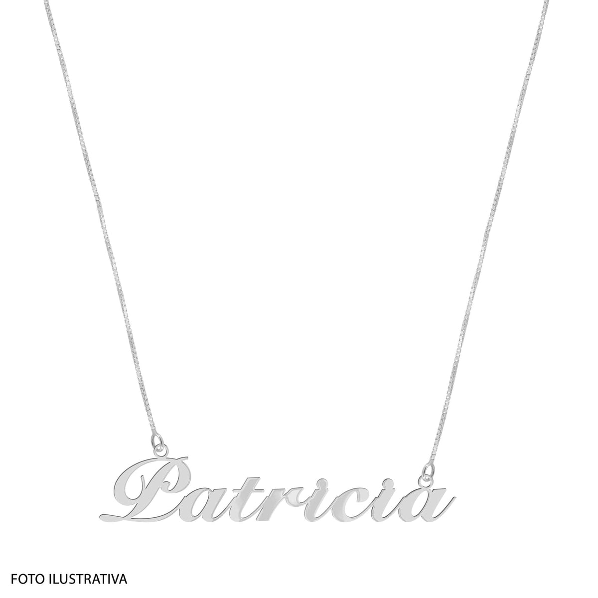 Colar de Prata com Manuscrito Nome Simples 45cm