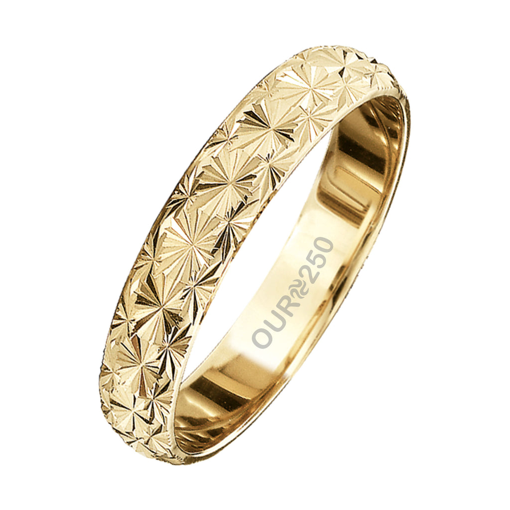 Aliança de Ouro Austrália Diamantada 250K Liga Ourum Italiana 3.6mm - foto 3