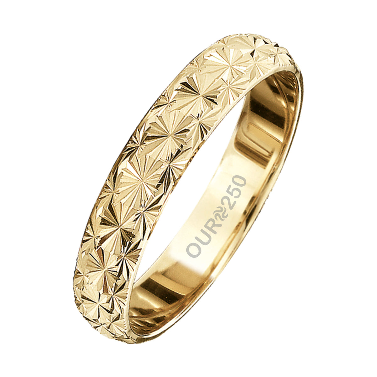 Aliança de Ouro Austrália Diamantada 250K Liga Ourum Italiana 3.6mm - foto 3