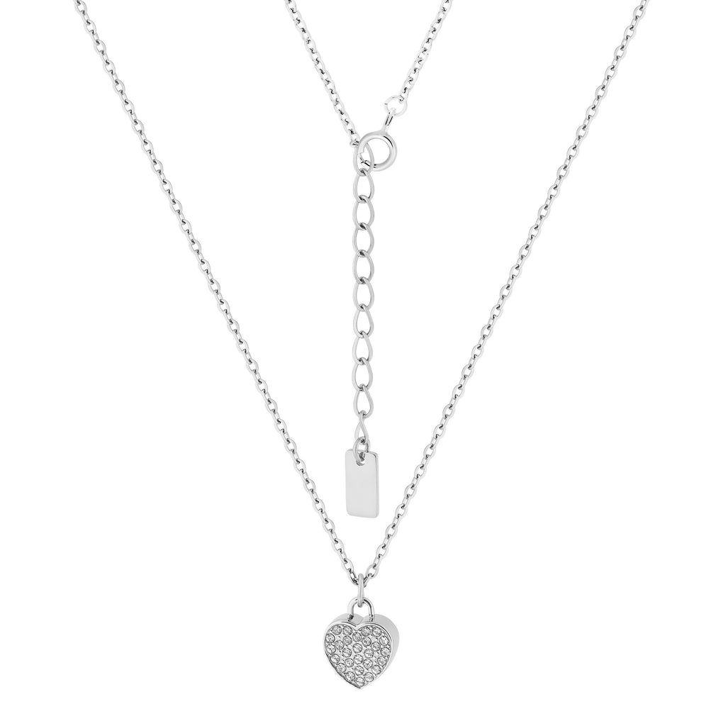 Colar de Aço Love com Zircônias 42cm