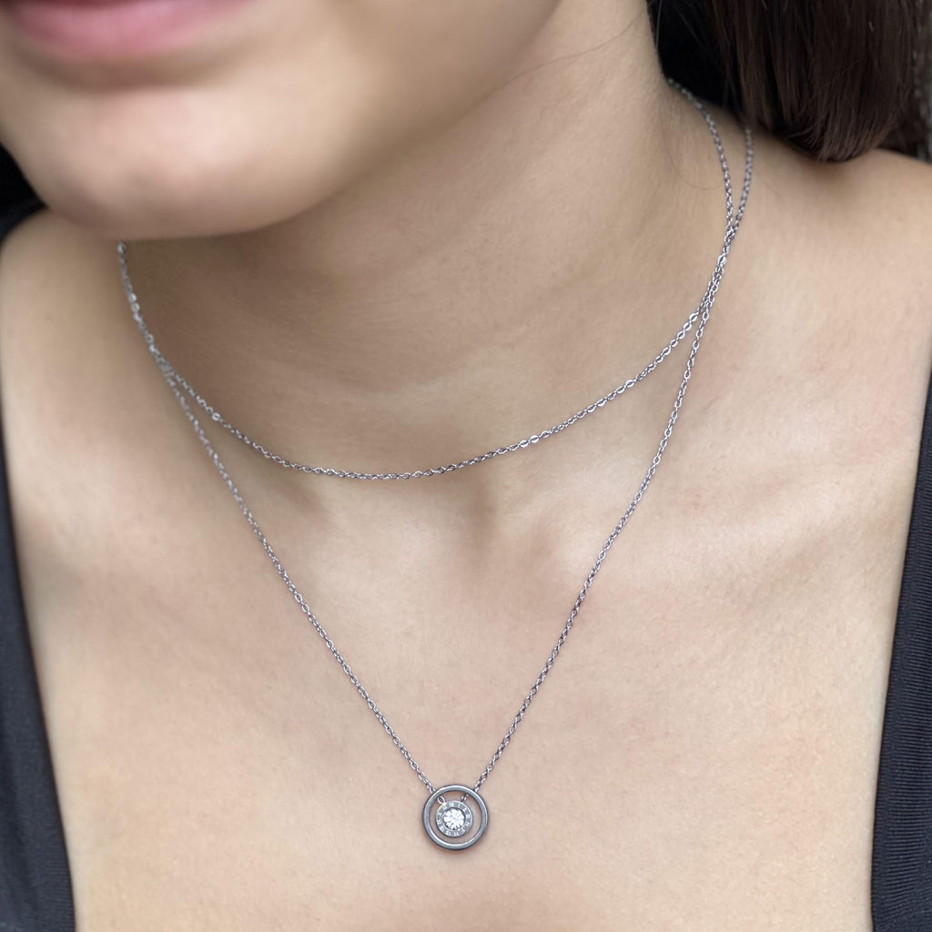 Colar de Aço com Zircônia 40cm com 5cm de Extensor - foto 3