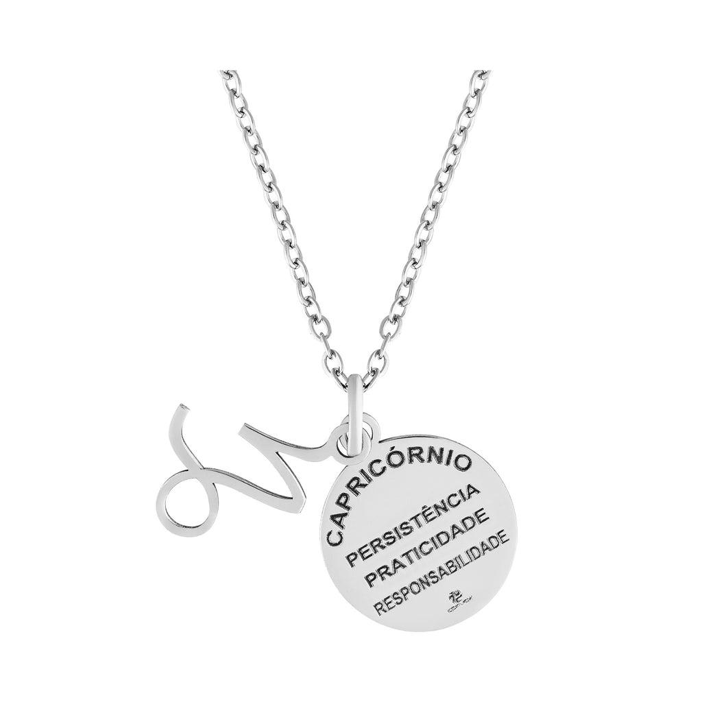 Colar de Aço Signo Capricórnio 18mm 50cm