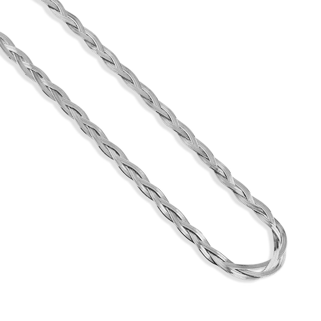Colar de Aço 3 Fios Trançados 40cm mais 5cm Extensor