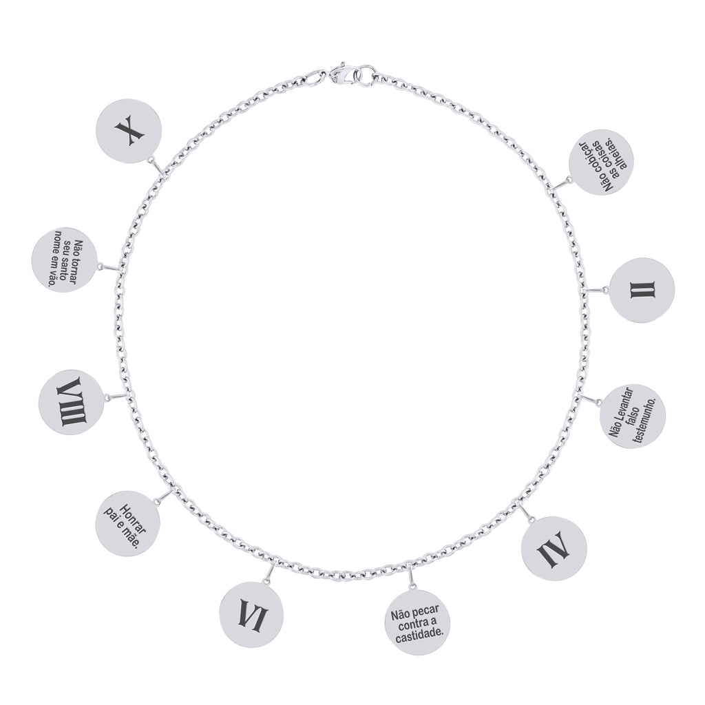 Pulseira de Aço 10 Mandamentos 16cm com Extensor 4cm - foto 4