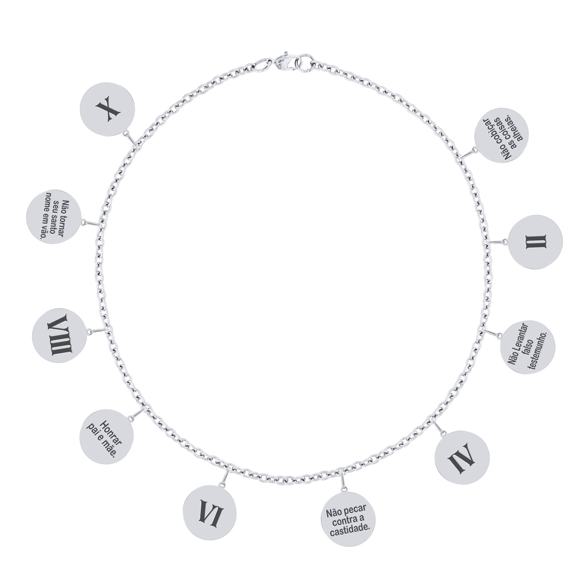 Pulseira de Aço 10 Mandamentos 16cm com Extensor 4cm - foto 4