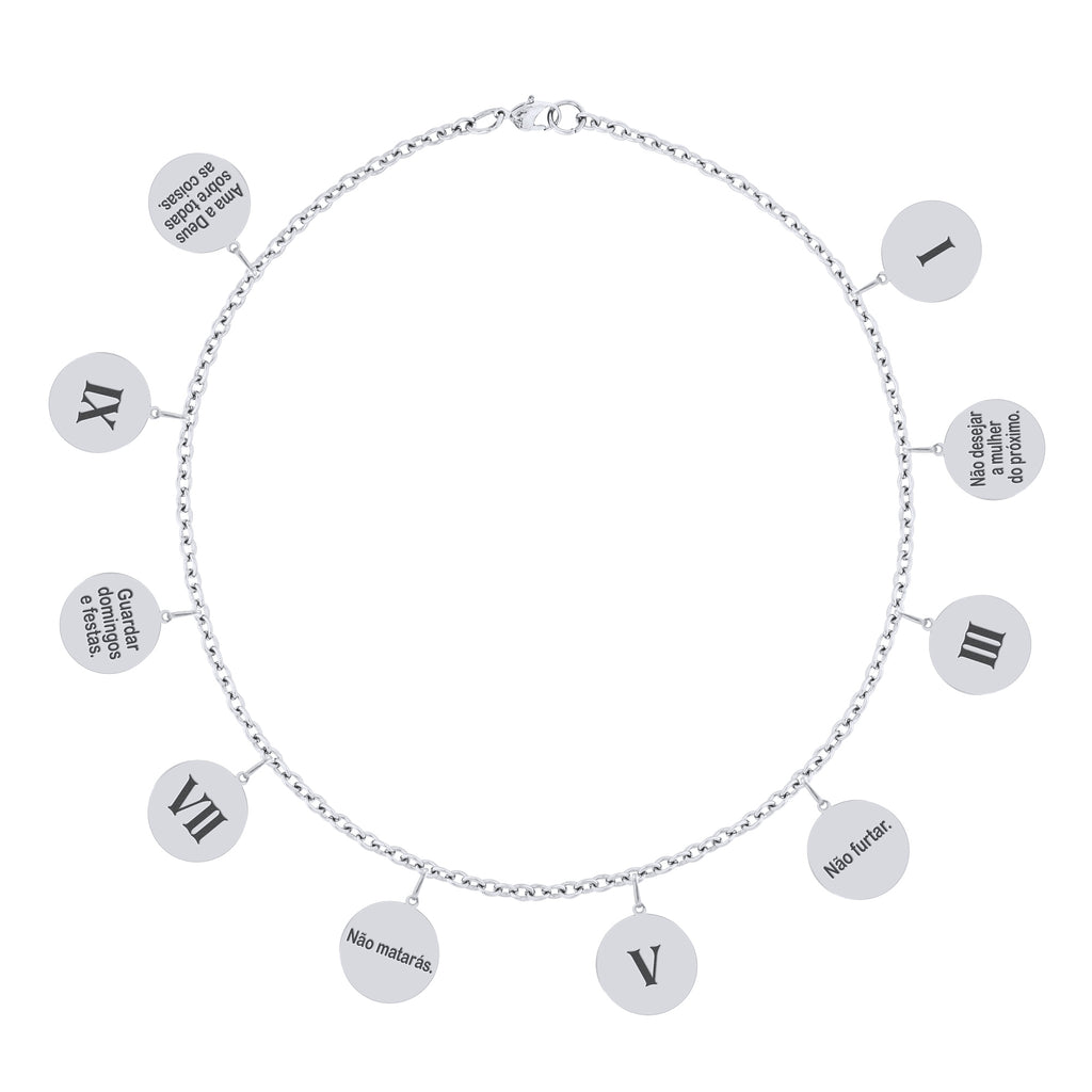 Pulseira de Aço 10 Mandamentos 16cm com Extensor 4cm - foto 2