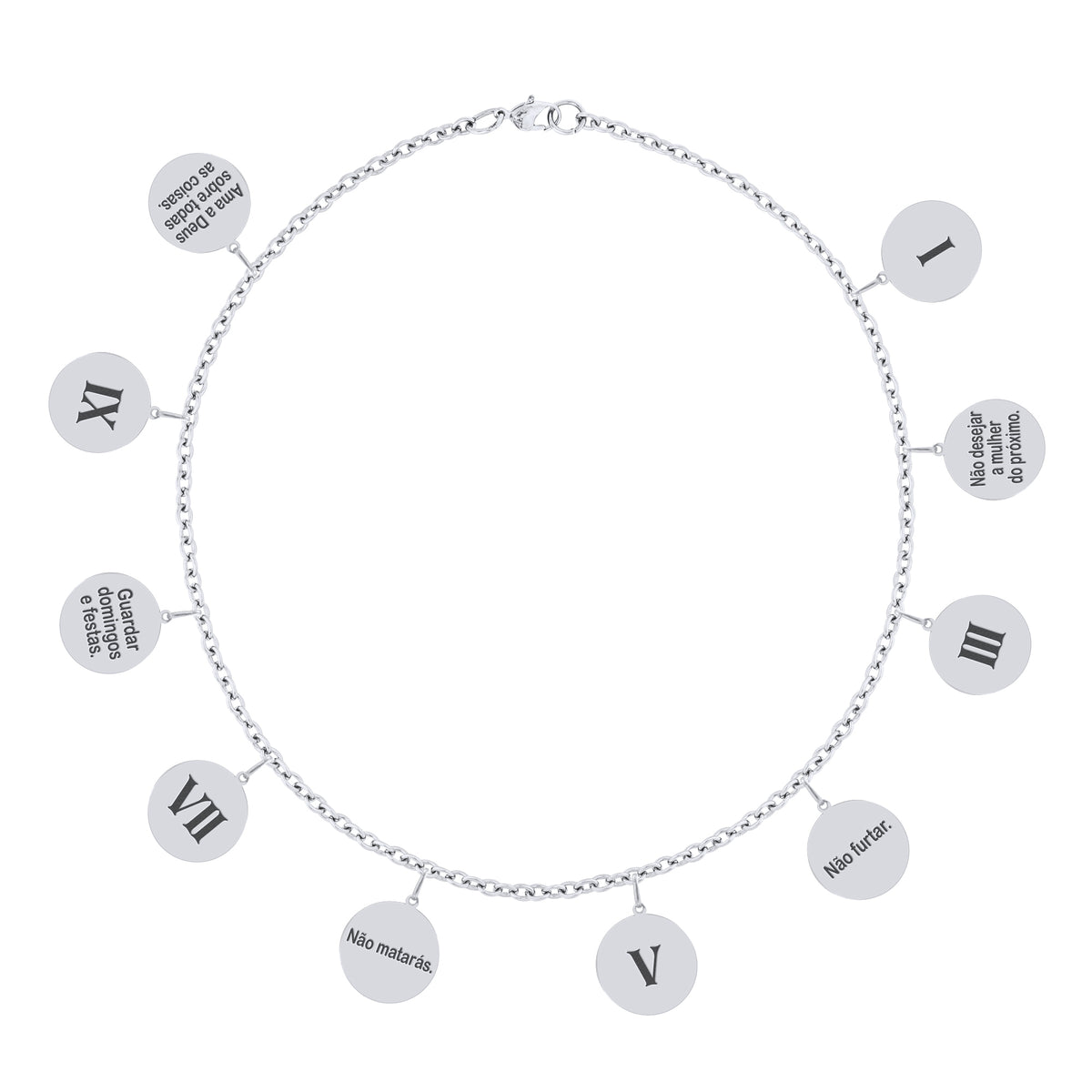 Pulseira de Aço 10 Mandamentos 16cm com Extensor 4cm - foto 2