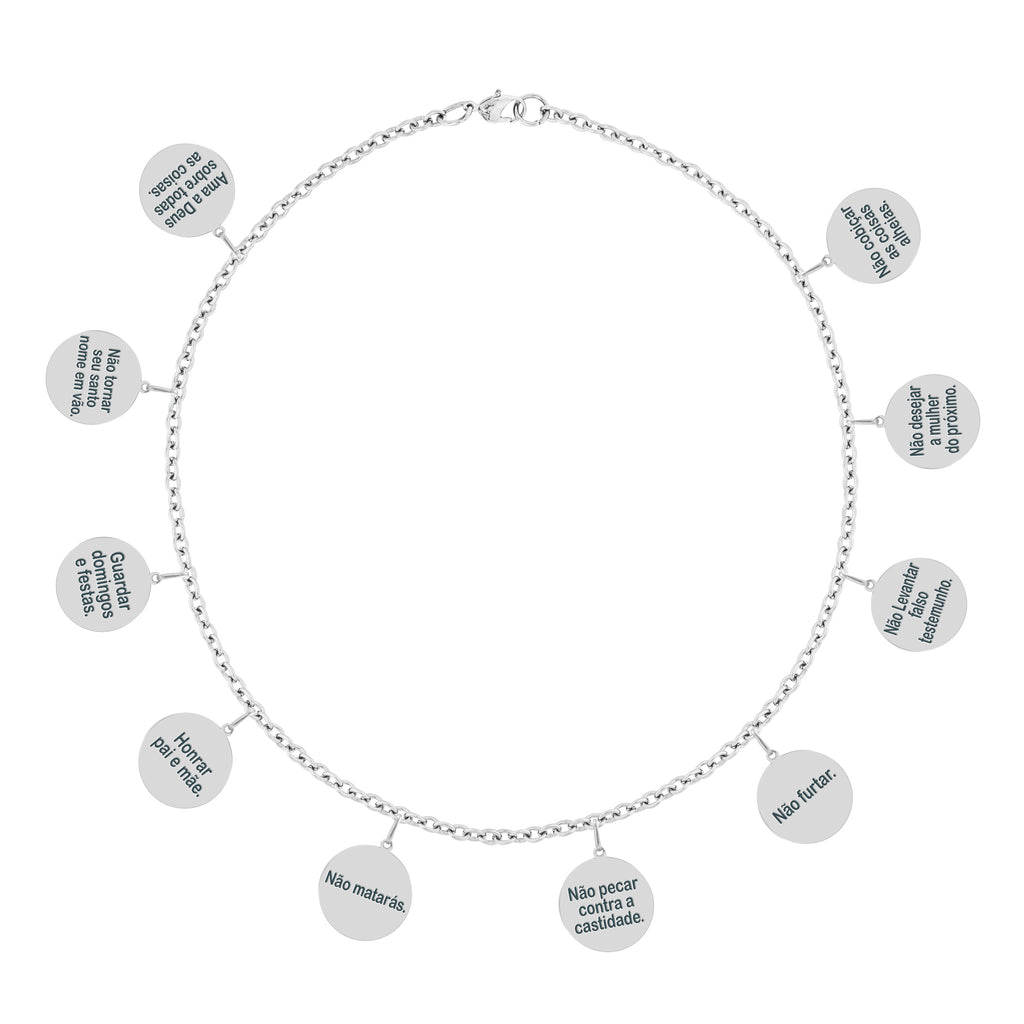 Pulseira de Aço 10 Mandamentos 16cm com Extensor 4cm - foto 3